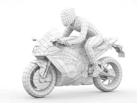 12 motocicletas Low Poly Modelo 3D