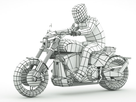 12 Low Poly Motorcycles 3D Model