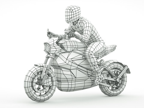 12 Low Poly Motorcycles 3D Model