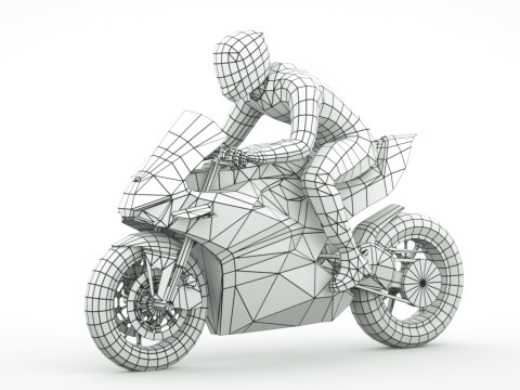 12 Low Poly Motorcycles 3D Model