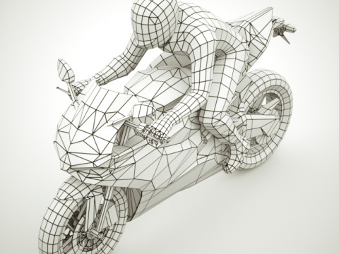 12 Low Poly Motorcycles 3D Model