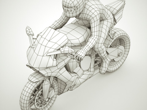 12 Low Poly Motorcycles 3D Model