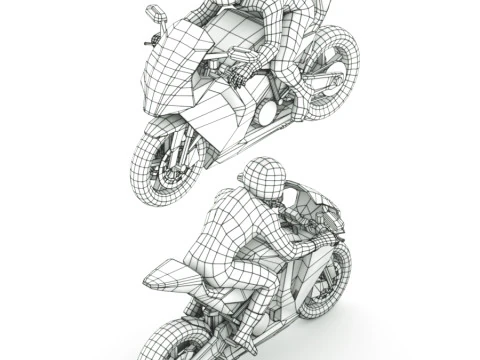 12 motocicletas Low Poly Modelo 3D