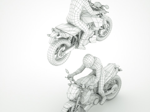 12 Low Poly Motorcycles 3D Model