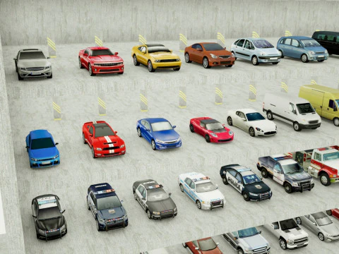 185 Low-Poly vehicles no brands 3D Model