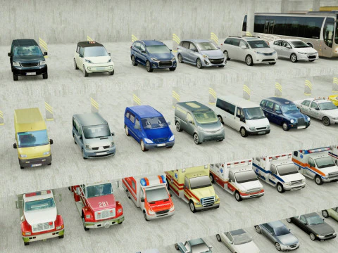 185 Low-Poly vehicles no brands 3D Model