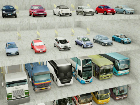 185 Low-Poly vehicles no brands 3D Model
