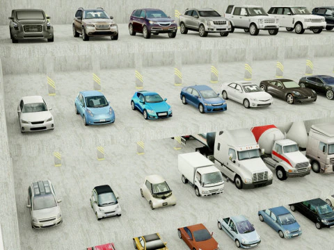 185 Low-Poly vehicles no brands 3D Model