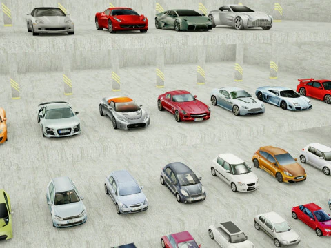 185 Low-Poly vehicles no brands 3D Model