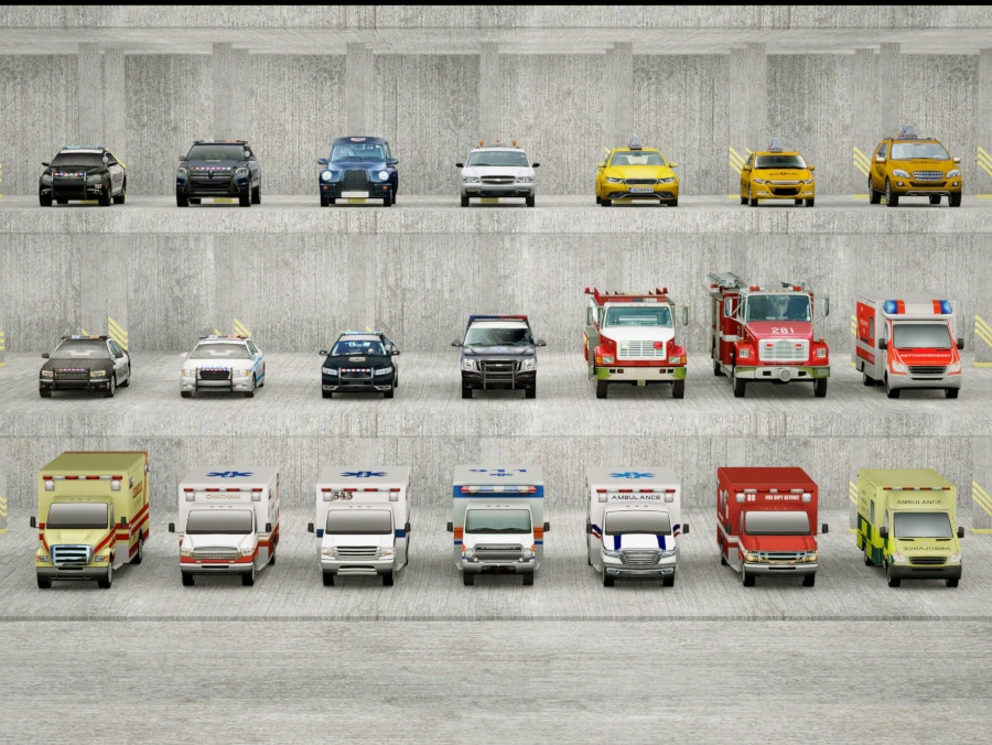 21 Low Poly social vehicles 3D Model .c4d .max .obj .3ds .fbx .stl .blend