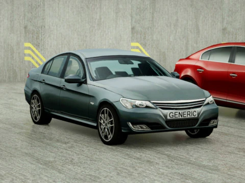 20 berline Low Poly Modello 3D