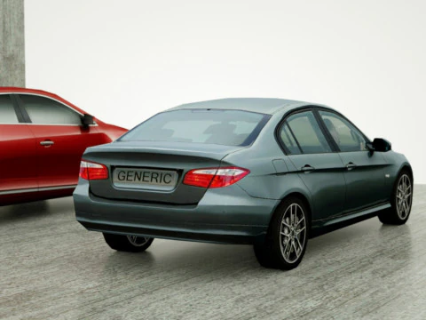 20 berline Low Poly Modello 3D