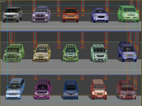 15 Low Poly SUVs Model 3D