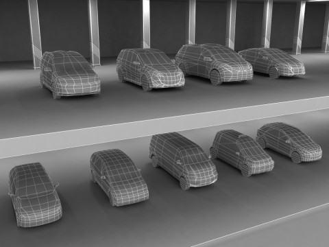 9 Low-poly Mini-Vans Model 3D