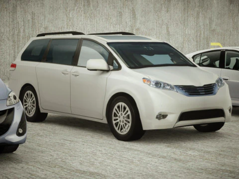 9 Low-poly minibusjes 3D Model