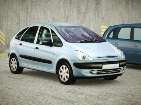 9 Low-poly minibusjes 3D Model