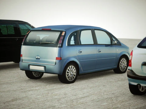 9 Low-poly minibusjes 3D Model