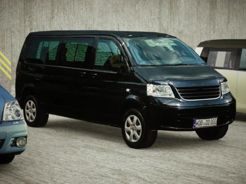 9 Low-poly minibusjes 3D Model