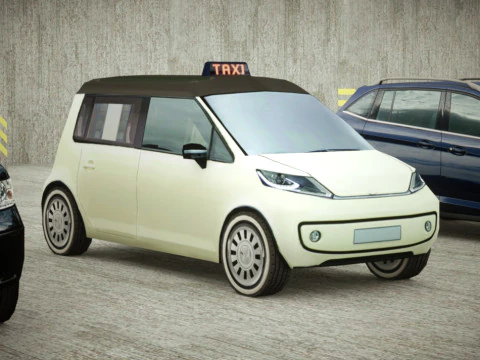 9 Low-poly minibusjes 3D Model