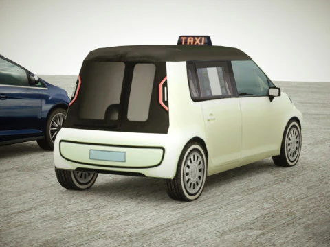 9 Low-poly minibusjes 3D Model