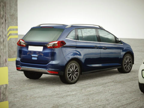 9 Low-poly minibusjes 3D Model