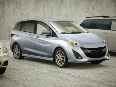 9 Low-poly minibusjes 3D Model