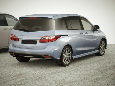 9 Low-poly minibusjes 3D Model