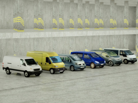 6 Low Poly g VANs 3D-Modell