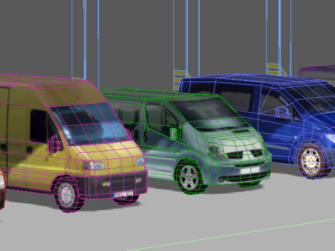 6 Low Poly g VANs 3D Модель
