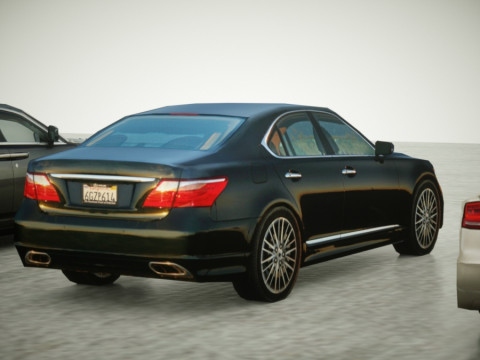6 Low Poly luxury sport sedans Modèle 3D