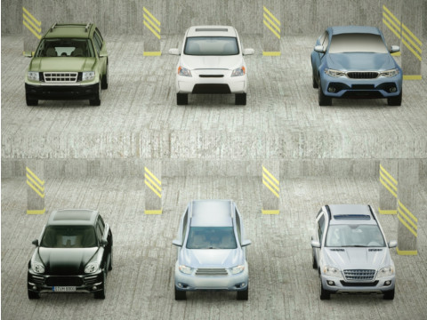 6 Low Poly hybrid SUVs Modelo 3D