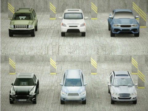 6 SUV h&iacute;bridos Low Poly Modelo 3D