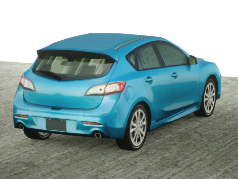 5 Low Poly touring cars 3D Model