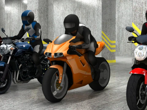 5 bicicletas low poly Modelo 3D