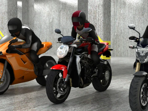 5 bicicletas low poly Modelo 3D