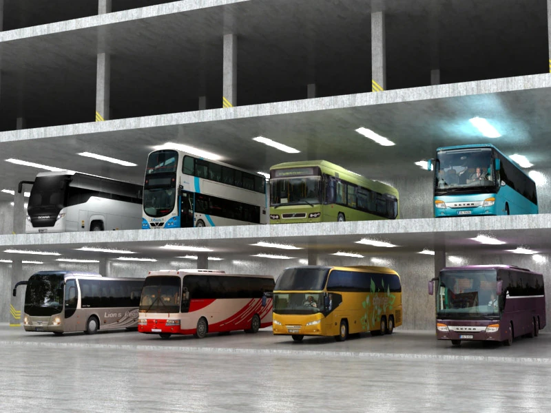 8 autobus low poly Modello 3D .c4d .max .obj .3ds .fbx .stl .blend