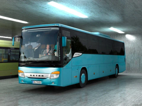 8 autobus low poly Modello 3D