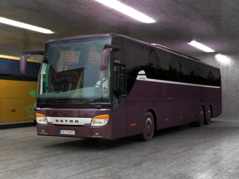 8 low poly buses Modello 3D
