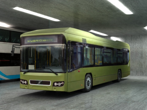 8 low poly buses Modello 3D