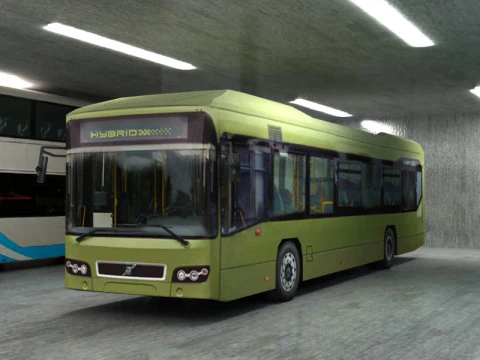 8 autobus low poly Modello 3D