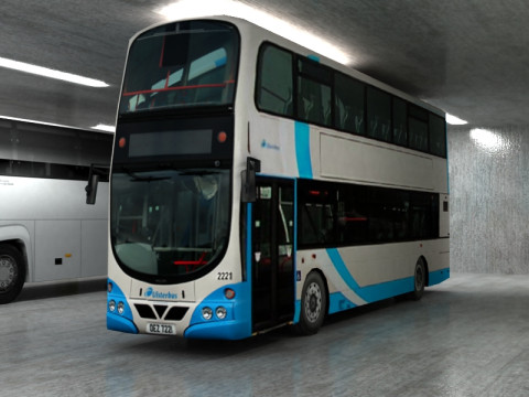 8 low poly buses Modello 3D