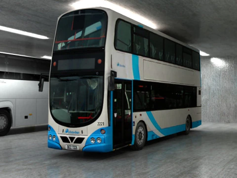 8 autobus low poly Modello 3D