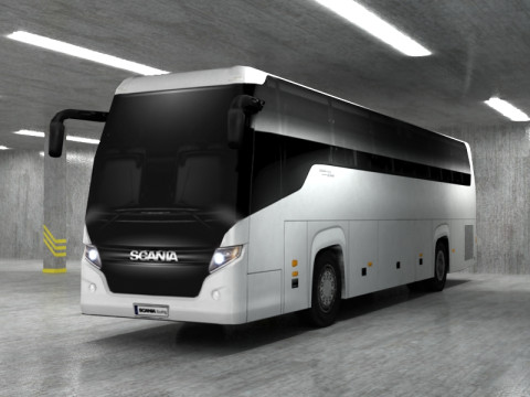 8 low poly buses Modello 3D