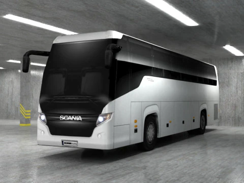 8 autobus low poly Modello 3D