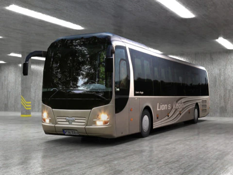 8 autobus low poly Modello 3D