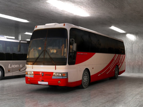 8 low poly buses Modello 3D
