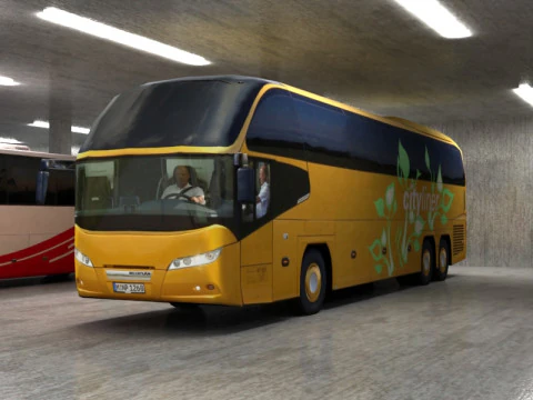 8 autobus low poly Modello 3D