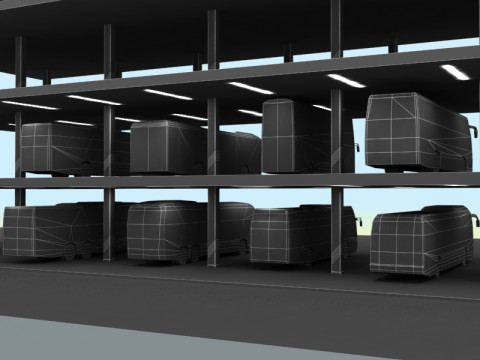 8 low poly buses Modello 3D