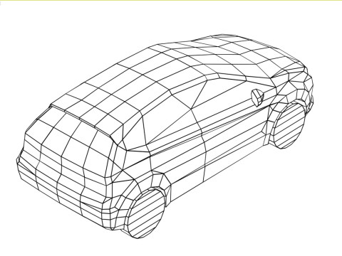 Generic Small City car v2 3D Model