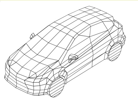 Generic Small City car v2 3D Model